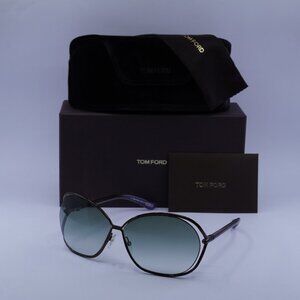 Tom Ford FT0157 CARLA 48F Oval Sunglasses - Brown